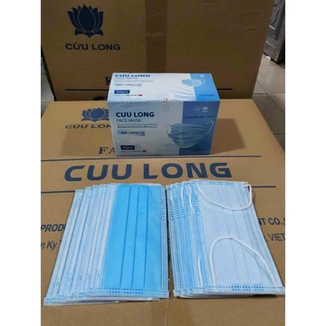 Khẩu trang y tế 4 lớp Cửu Long Face Mask hộp 50 cái 4 lớp dày dặn