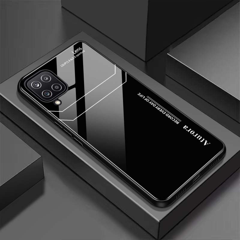 Ốp Lưng SAMSUNG A12, A22 4G, A22 5G, M12, M22 Mặt Lưng Kính Cường Lực Sáng Bóng