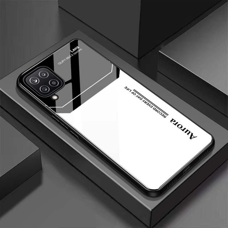 Ốp Lưng SAMSUNG A12, A22 4G, A22 5G, M12, M22 Mặt Lưng Kính Cường Lực Sáng Bóng