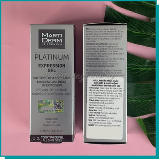 Gel Dưỡng Làm Đầy Rãnh, Giảm Nhăn Đuôi Mắt & Khóe Miệng - MartiDerm Platinum Expression Gel 15ml