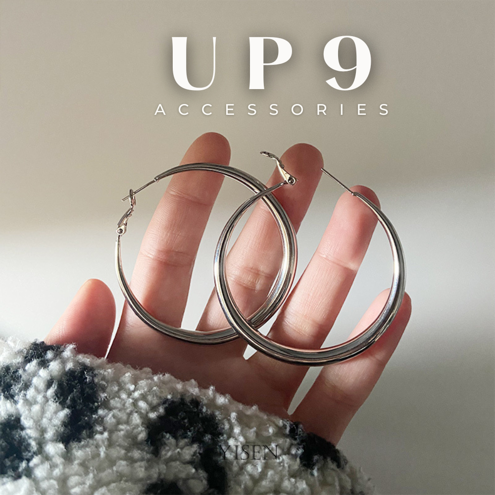 UP9 ACC Khuyên tai vòng tròn đầu thon cá tính KT80 | Shopee Việt Nam