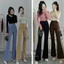 Quần Ống Loe Lưng Cao Dáng Legging Chất tuyết mưa Quần Vải Loe Dáng Dài Ôm Body Quần Tây Vải Loại 1 Q958