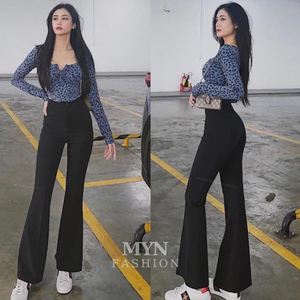 Quần Ống Loe Lưng Cao Dáng Legging Chất tuyết mưa Quần Vải Loe Dáng Dài Ôm Body Quần Tây Vải Loại 1 Q958