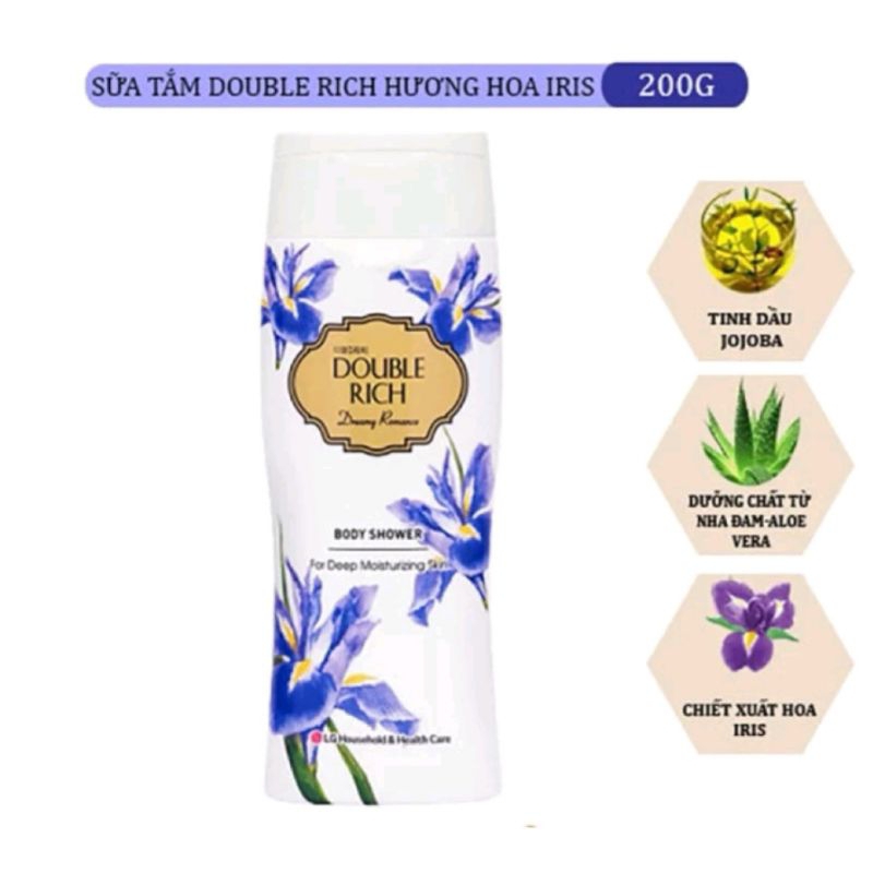 Sữa tắm Double Rich hương hoa anh đào, hoa hồng, hoa Iris,hoa sen 200g