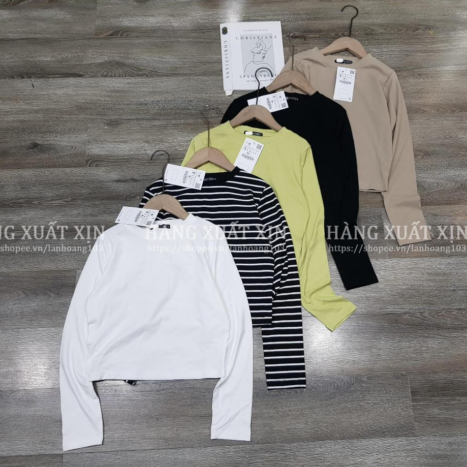 Áo thun nữ áo thu đông dài tay Z@R dáng croptop vải dư mềm đẹp nhiều ...