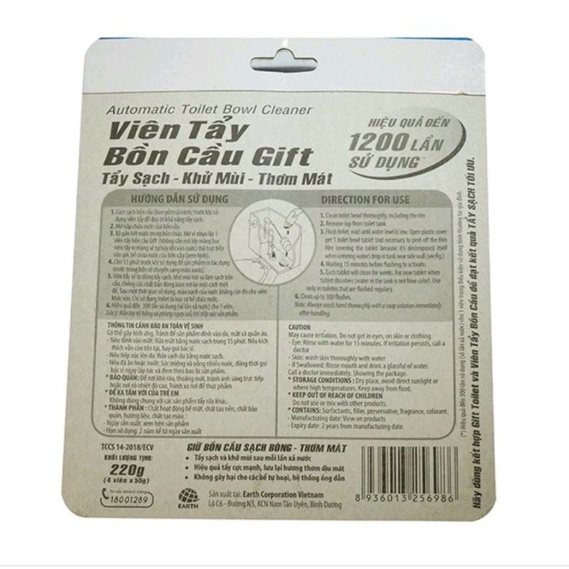 Viên Thả Bồn Cầu GIFT 55g ( Một viên hiệu quả đến 300 lần sử dụng)