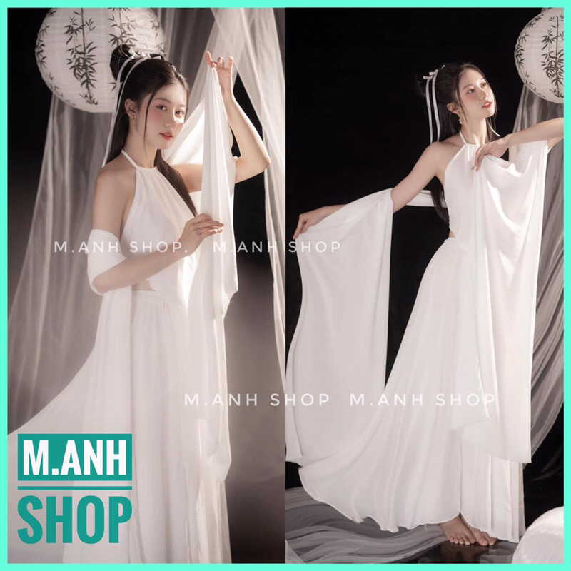 Yếm Chụp Sen 2 Lớp Cổ Cách Điệu Chụp Ảnh Nghệ Thuật Hoa Sen Trung Thu Trẻ Trung