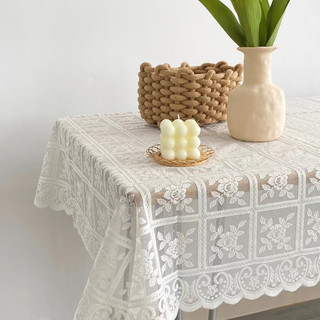 Khăn trải bàn ren hoa decor nhiều kích cỡ phù hợp bàn tròn, vuông, chữ nhật