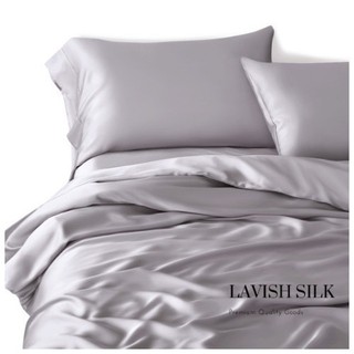 [Best Seller]Trọn Bộ Chăn  Ga Gối Lụa Lavish Silk Cao Cấp Mát Lạnh Hàng Loại 1  - Xam Ghi