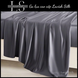 (Best Seller]Trọn Bộ Chăn  [Best Ga Gối Lụa Lavish Silk Cao Cấp Mát Lạnh Hàng Loại 1  - Xám Đậm