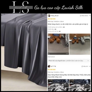(Best Seller]Trọn Bộ Chăn  [Best Ga Gối Lụa Lavish Silk Cao Cấp Mát Lạnh Hàng Loại 1  - Xám Đậm