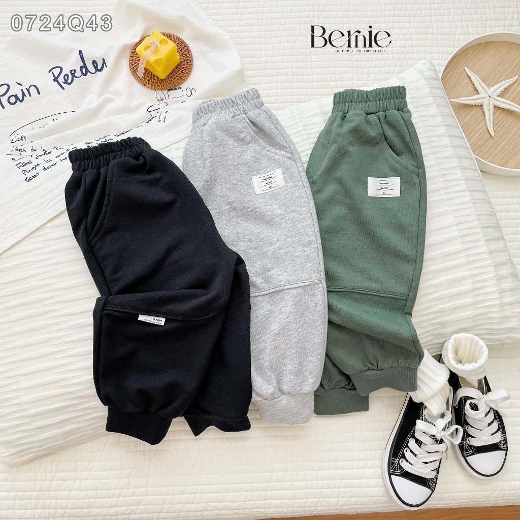 [Top 1 bán chạy] Quần dài cotton da cá bé trai, quần thu đông trơn màu basic cho bé