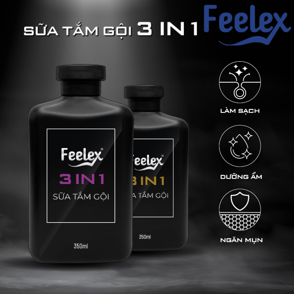 Sữa tắm gội Feelex 3 in 1 hương nước hoa cao cấp, thanh lịch, độ lưu hương lâu - 350ml