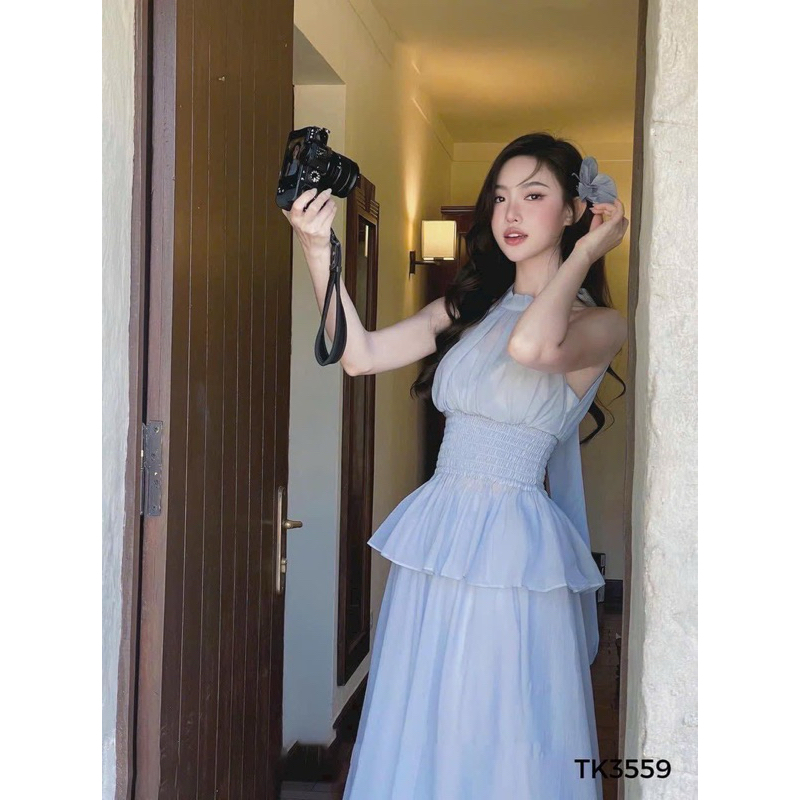Set cổ yếm nàng thơ +cv xoè dài dịu dàng nữ tính-PUSU HOUSE