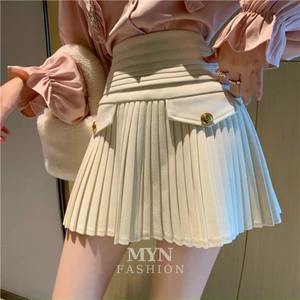 Chân Váy Xếp Ly Nắp Túi 2 Bên Sang Chảnh Chân Váy Ngắn Cạp Cao Trẻ Trung Năng Động Phong Cách Hàn Quốc [MY0025]