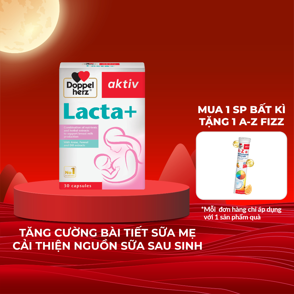 Viên uống lợi sữa Doppelherz Aktiv Lacta+ hỗ trợ cải thiện nguồn sữa mẹ ...