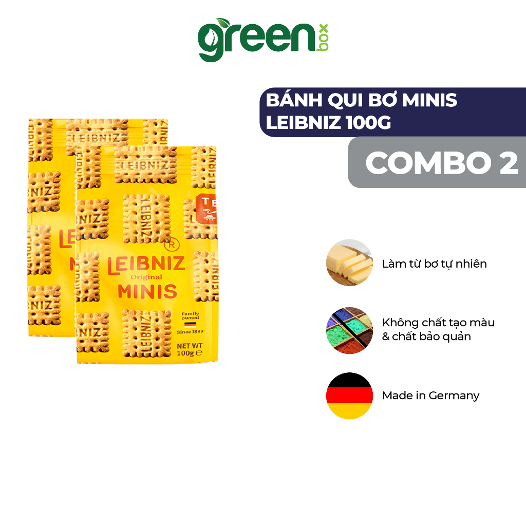 Ảnh Bánh qui bơ nhập khẩu minis Leibniz Đức 100g dùng bơ tự nhiên và dầu hướng dương, không chất béo chuyển hóa 1