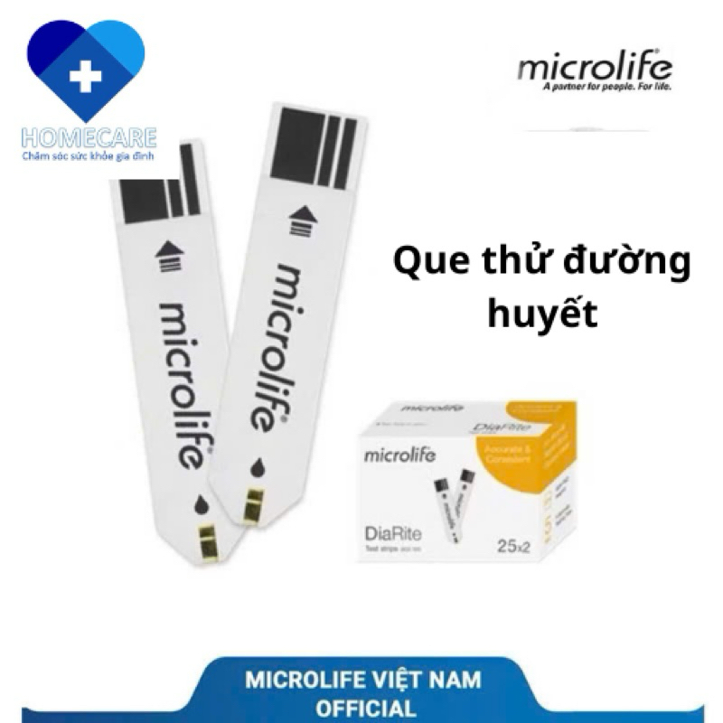Que thử đường huyết Microlife DiaRite BGM TEST (chọn 25 hoặc 50 que ...