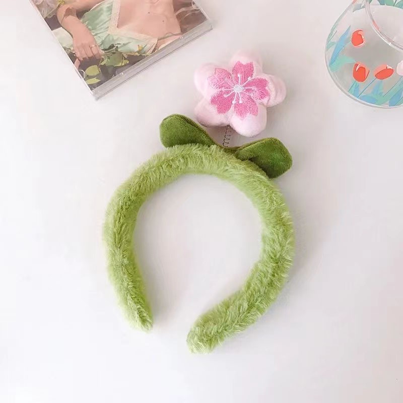 Bờm Tóc, Băng Đô Cài Tóc Lò Xo Bọc Lông Nhung Hoa Xinh Xắn Phụ Kiên Tóc Nữ Empoli
