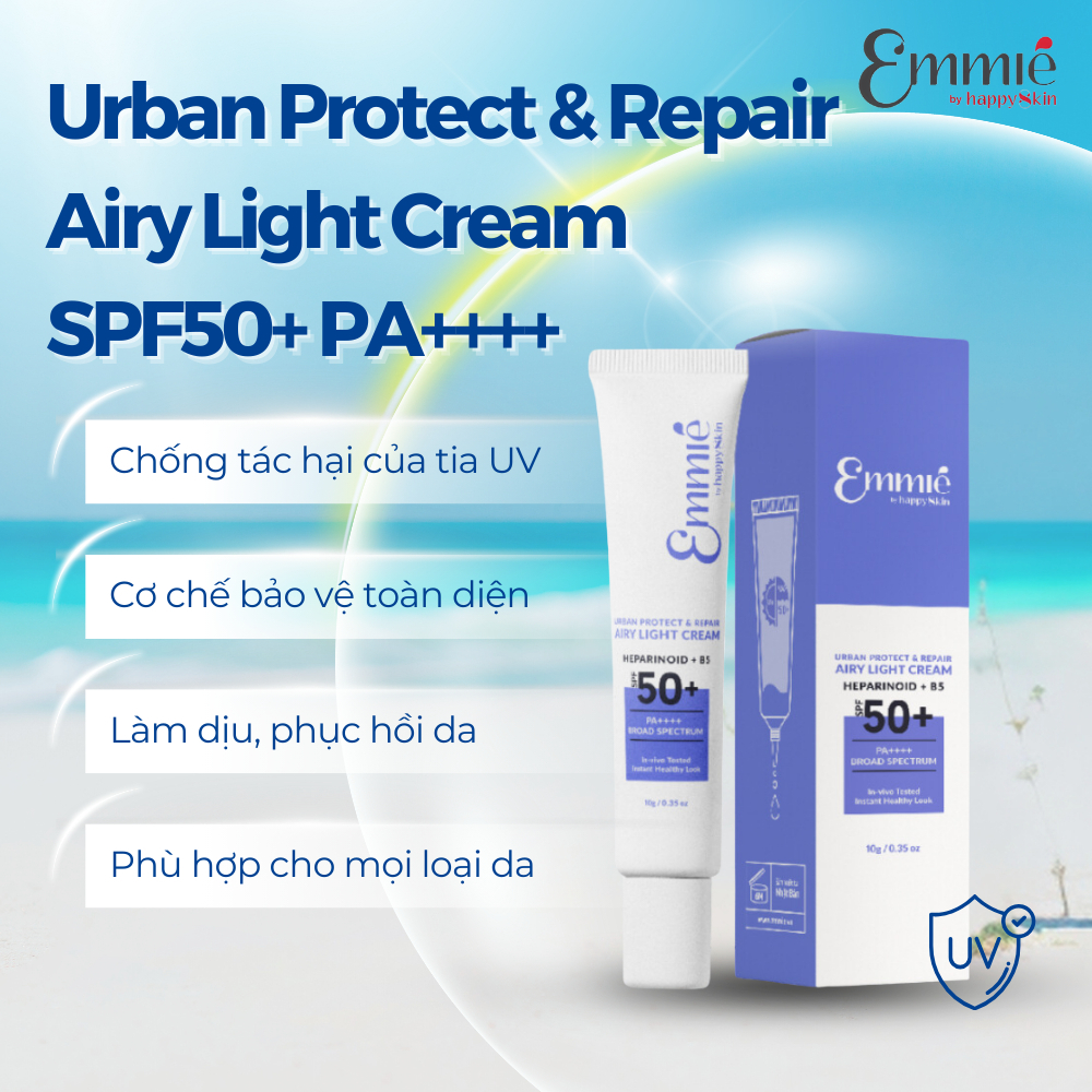 Ảnh Kem Chống Nắng Phục Hồi Urban Protect & Repair Airy Light Cream SPF50+ PA++++ 10ml Emmié By Happyskin 2