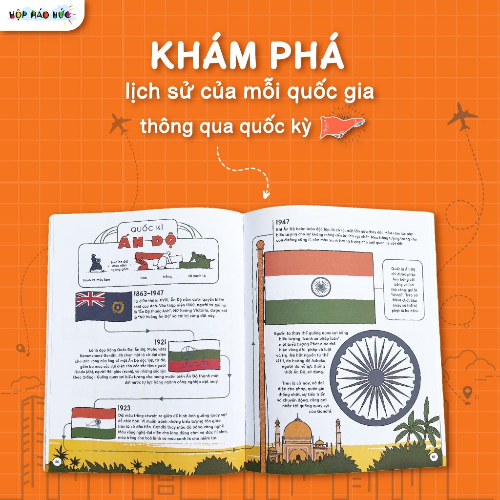 Ảnh Sách cho bé - Cuốn Phấp Phới Cờ Bay cho bé 6 - 10 tuổi giúp con cập nhật kiến thức về các lá quốc kỳ trên thế giới 3