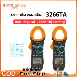 Ampe kìm Đồng hồ kẹp dòng vạn năng NJTY 3266TA đo tụ, tần số, nhiệt độ, điện trở, điện áp, tặng que đo 20A.