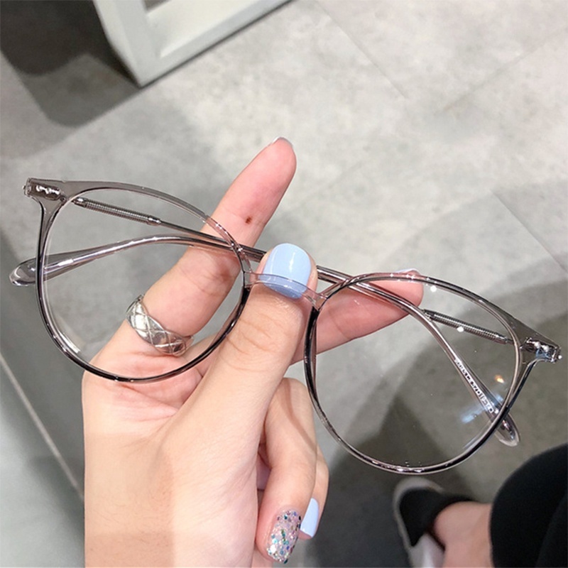 Gọng kính cận thời trang nữ nam mắt kính tròn không độ chống tia UV và ánh sáng xanh bảo vệ mắt cao cấp 526 Hanaso