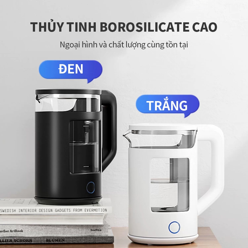 ICON Ấm đun siêu tốc, Bình đun nước dung tích 2.3L /2.0L ấm siêu tốc rẻ bộ ấm bình siêu tốc Ấm Siêu Tốc Thủy Tinh