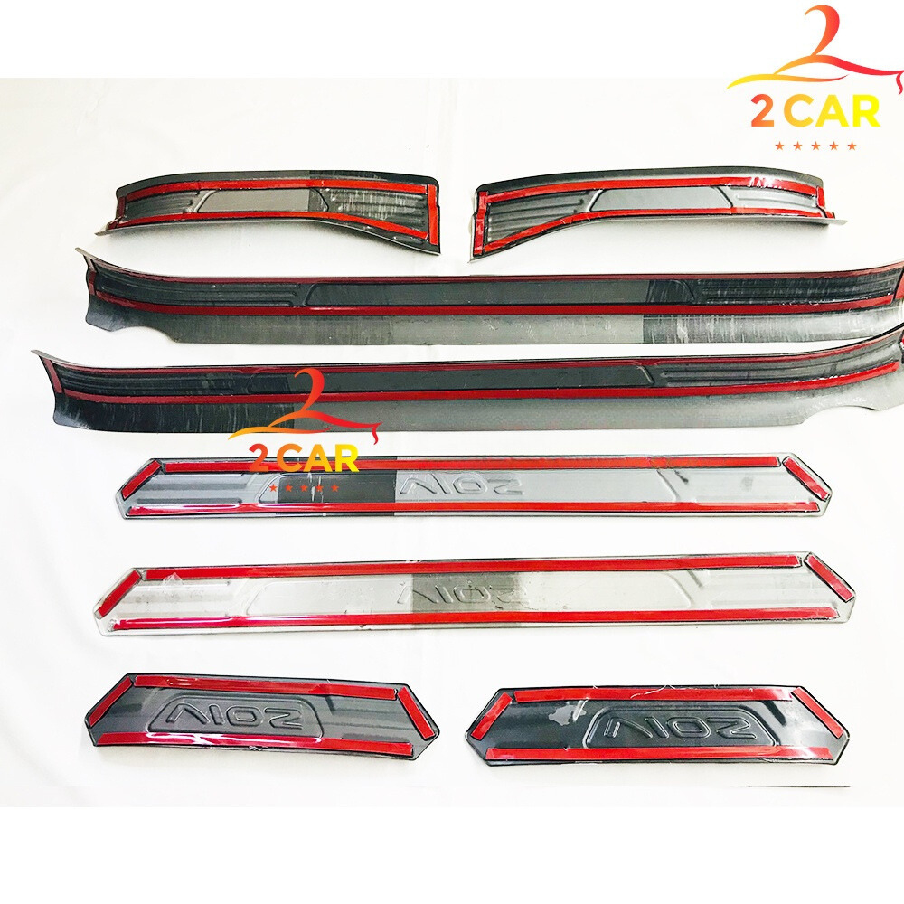 Ốp bậc cửa, nẹp bước chân trong, ngoài xe Toyota Vios 2019 - 2022, 2023, 2024 vân carbon cao cấp