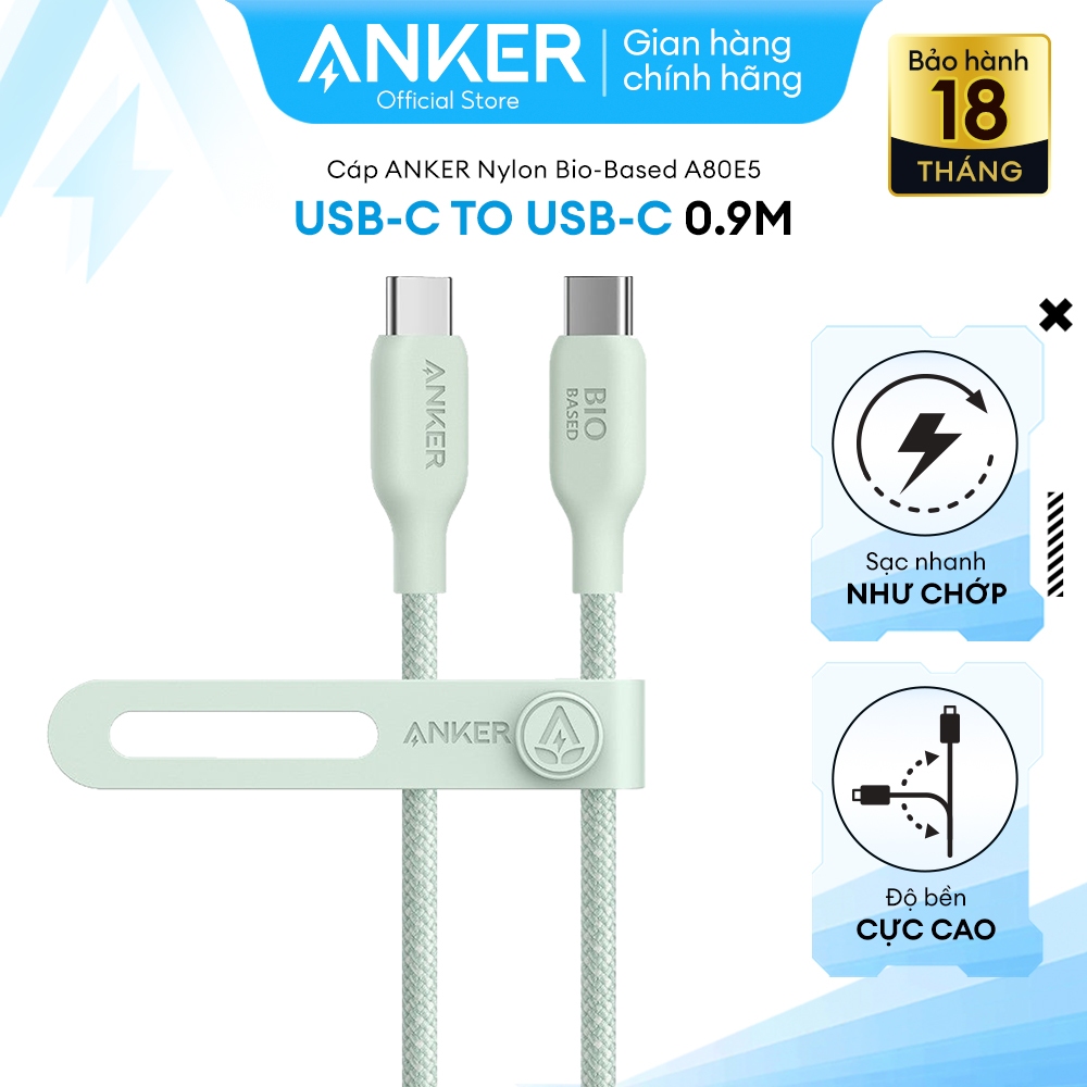 Ảnh Cáp Sạc Anker Nylon Bio-braided 543 USB-C to USB-C Công Suất Tới 240W Dài 0.9M - A80E5 2