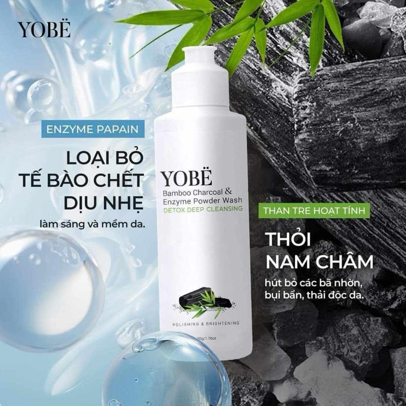 Bột Rửa Mặt Yobe - Ezym Và Than Tre Hoạt Tính Yobeskin [Chính Hãng]