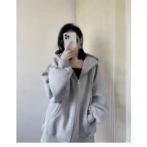ÁO KHOÁC NỈ DÂY KÉO FORM RỘNG NÓN TO PHONG CÁCH TOP WOMEN JACKET DỄ MẶC PHÙ HỢP THỜI TRANG