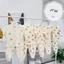 Bộ quần áo dài tay cài vai thu đông cotton nỉ Hàn, nền trắng kem cho bé trai bé gái 4-14kg