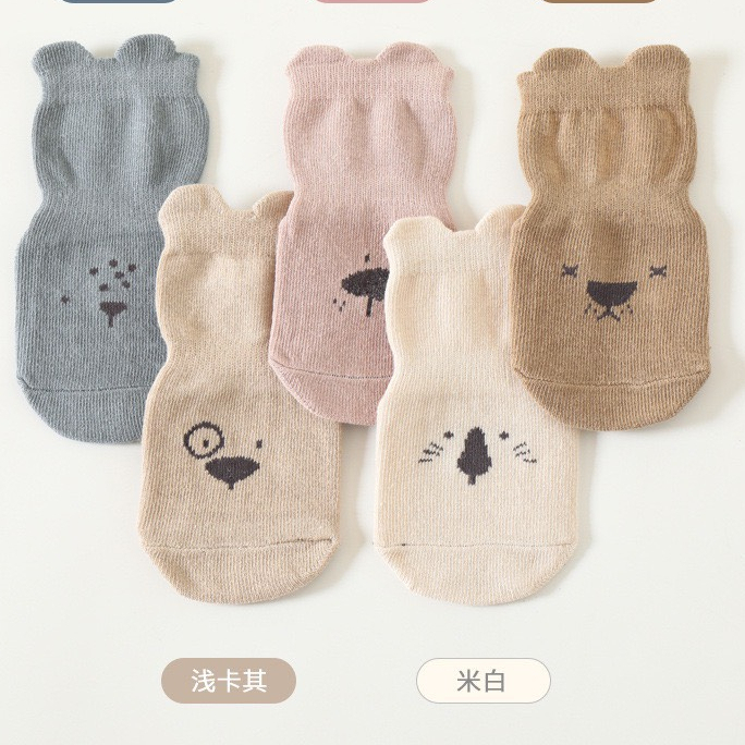 Tất kidsock in hình chú chuột cute nhiều màu cao cổ chống trơn trượt cho bé mesocshop