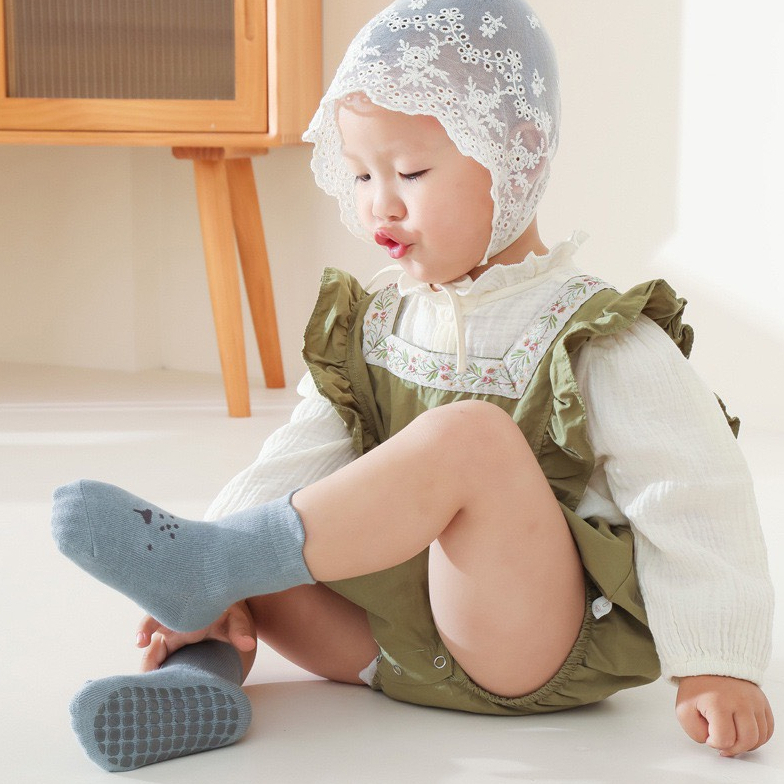Tất kidsock in hình chú chuột cute nhiều màu cao cổ chống trơn trượt cho bé mesocshop