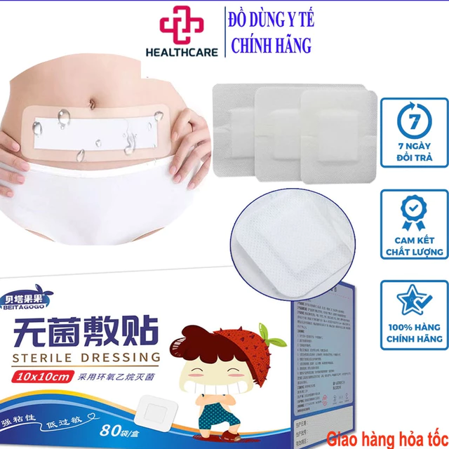Miếng dán vết mổ, vết thương có gạc vô trùng chống thấm nước BEITE AGOGO đủ kích cỡ