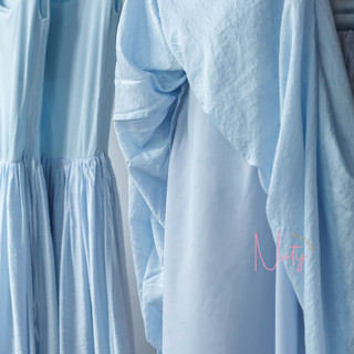 Đầm Nữ Xòe Dài Cổ Vuông Chiết Eo Bo Chun Màu Xanh Pastel Tiểu Thư Ngọt Ngào Và Nhẹ Nhàng