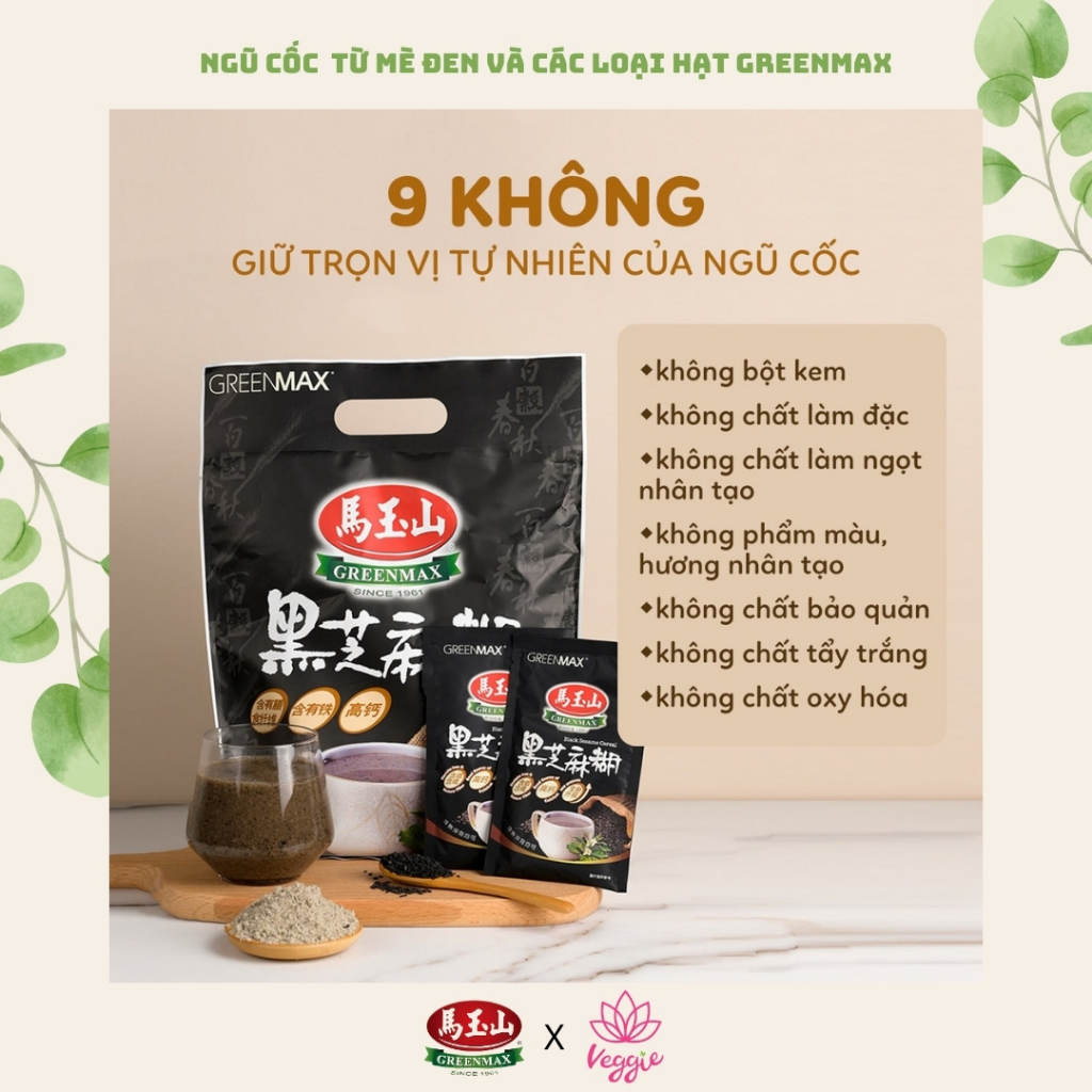 Ngũ cốc dinh dưỡng mè đen GREENMAX Đài Loan bổ sung dưỡng chất combo 6 gói 30 gram