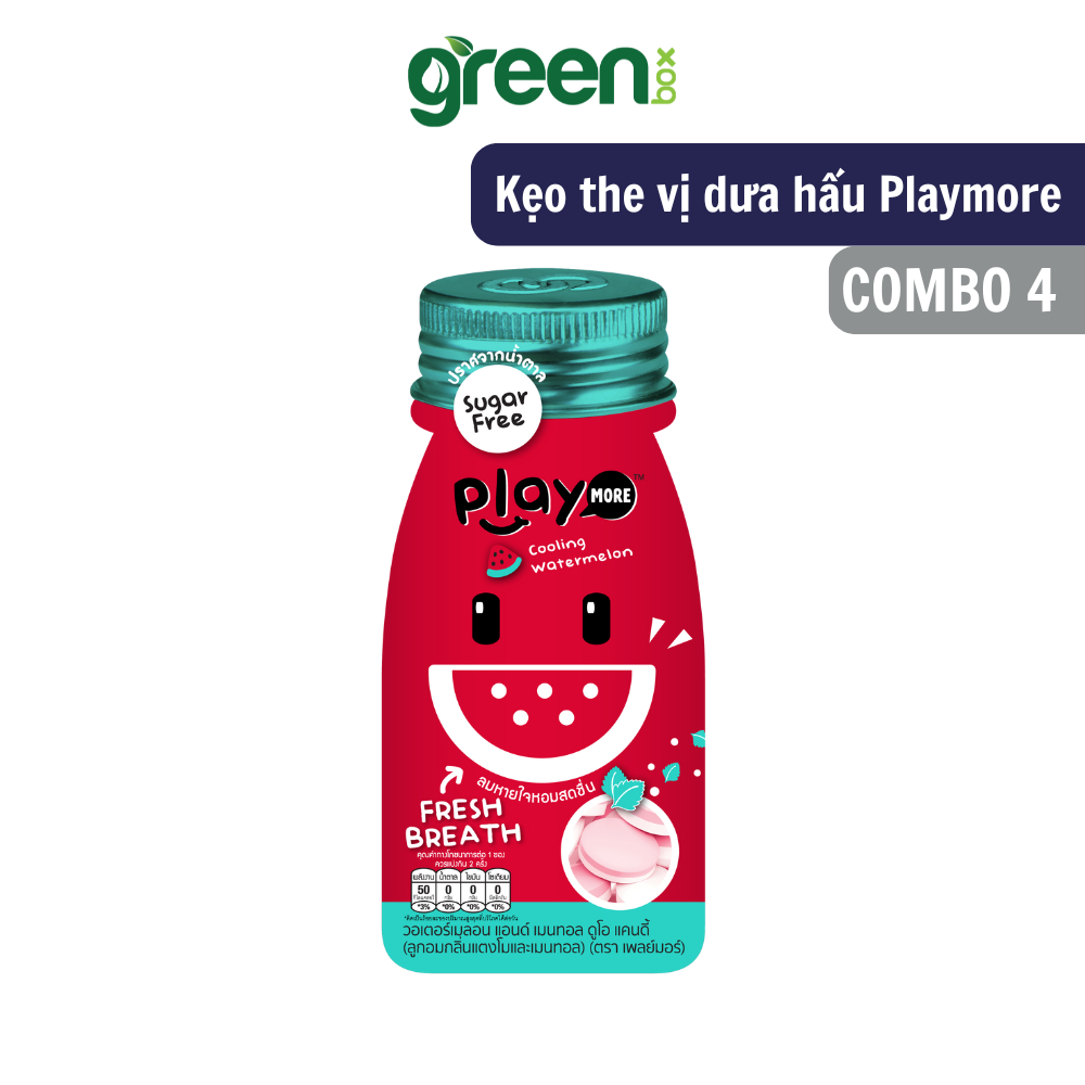 Ảnh kẹo ngậm the Playmore Thái Lan gói 12g vị dưa hấu 2