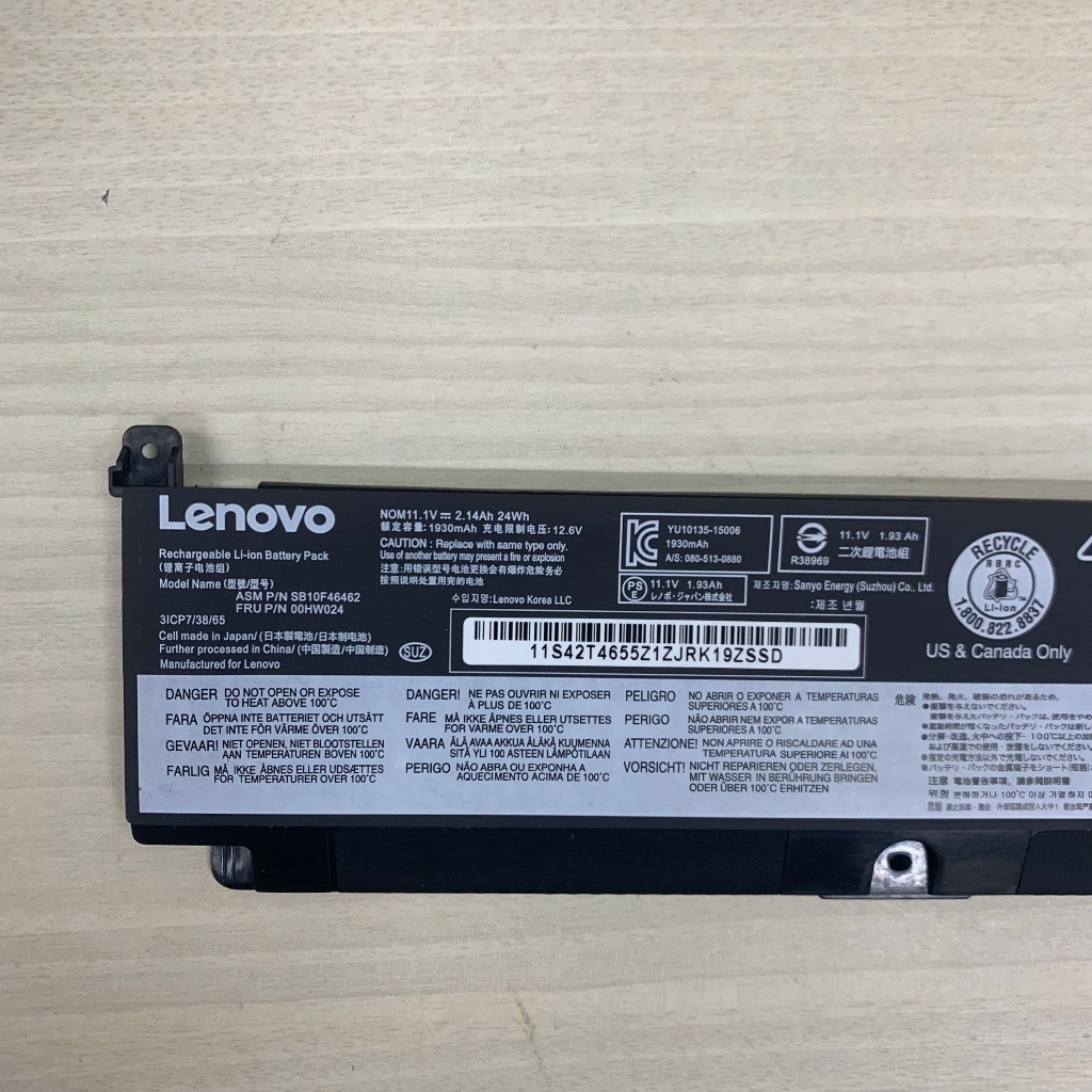 Pin Lenovo T460S T470S 00HW024 Ngắn Dài Zin 3 Cell New 100%