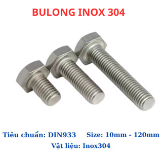 Bulong Lục Giác Ngoài Inox 304 M5 M6 M8 (túi 10 - 20) Con dài 10mm-150mm Chống Gỉ Sét