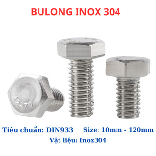 Bulong Lục Giác Ngoài Inox 304 M5 M6 M8 (túi 10 - 20) Con dài 10mm-150mm Chống Gỉ Sét