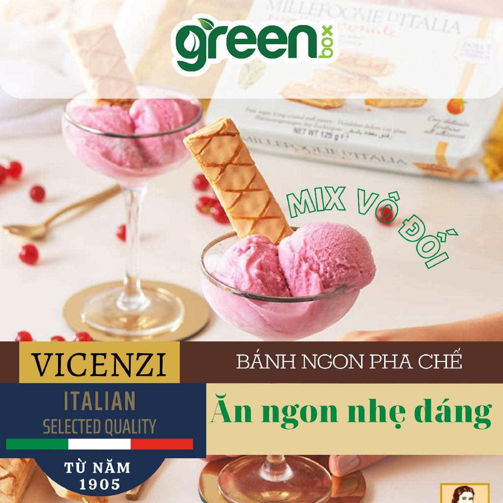 Ảnh Bánh phồng giòn phủ đường và phủ mơ nhuyễn Vicenzi Millefoglie Ditalia Glassate Ý 125g 4