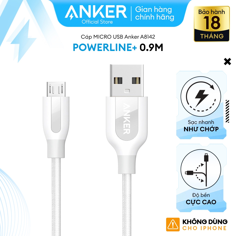 Ảnh Cáp sạc ANKER PowerLine+ Micro USB dài 0.9m - A8142 2