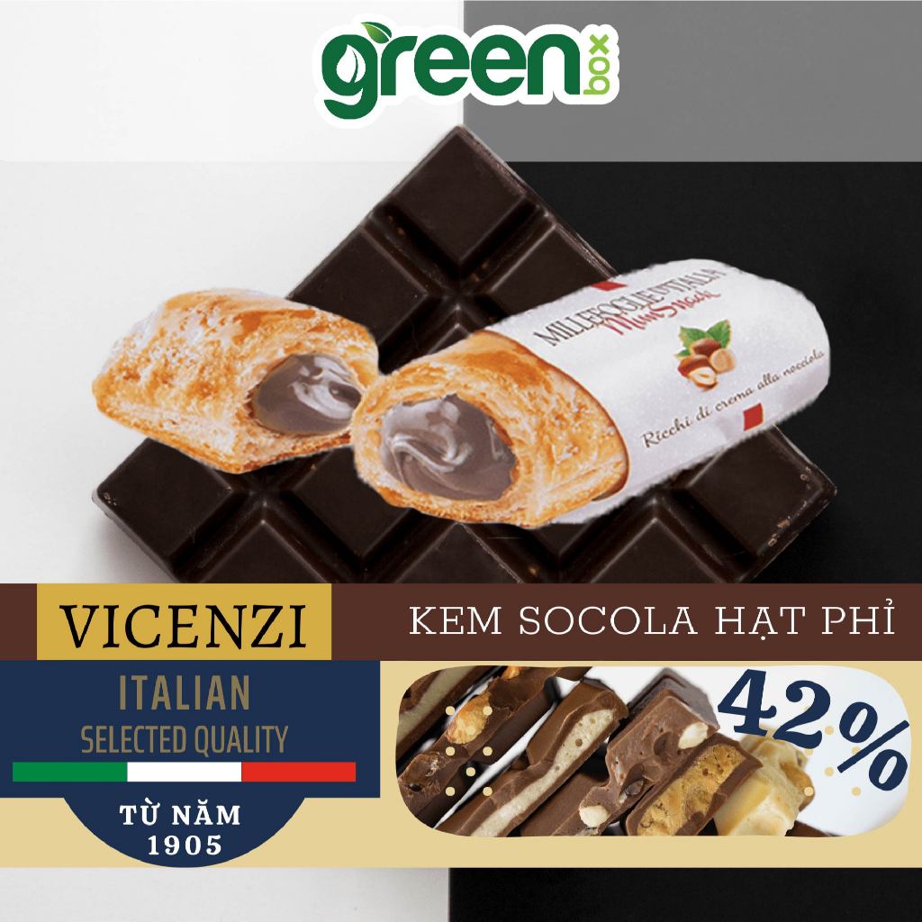 Ảnh Bánh ngàn lớp nhân kem hạt phỉ Minisnack Matilde Vicenzi nhập khẩu Ý 125g 3