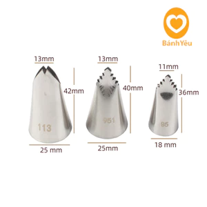 Bộ 3 đui bắt kem lá cây/ Đui bắt lá cây inox không gỉ - DC87H