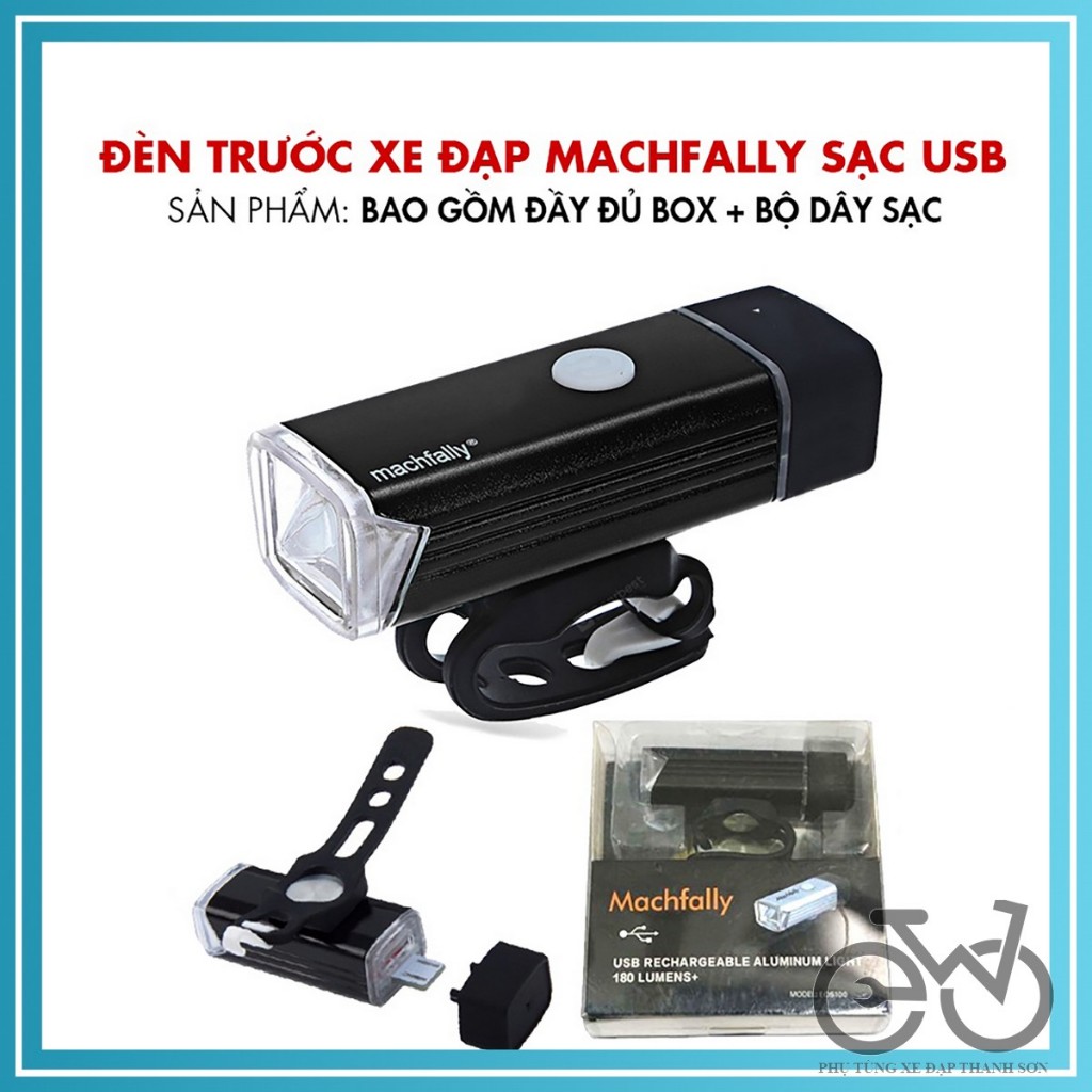 Đèn Xe Đạp MACHFALLY LED Siêu Sáng 180 Lumens Tích Hợp Chân