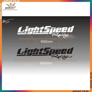 Tem xe ô tô chữ Lightspeed racing- Tem trang trí 2 bên sườn ô tô - Tem dán đa vị trí