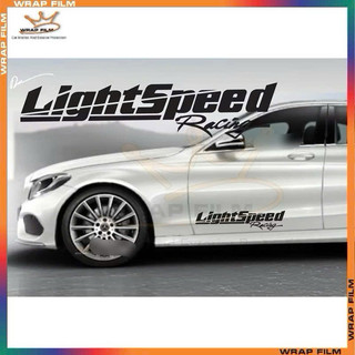 Tem xe ô tô chữ Lightspeed racing- Tem trang trí 2 bên sườn ô tô - Tem dán đa vị trí