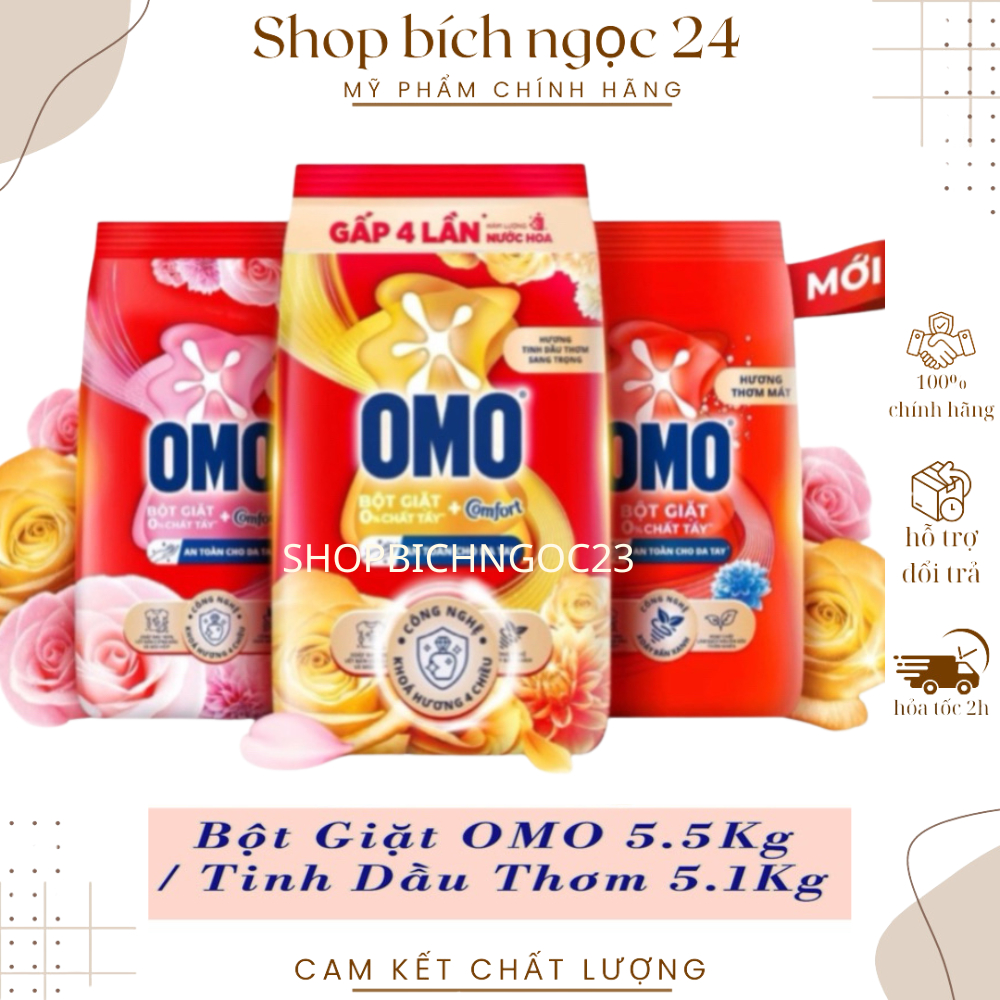 Bột giặt omo cửa trên tinh dầu thơm 5.5kg / 5.1kg